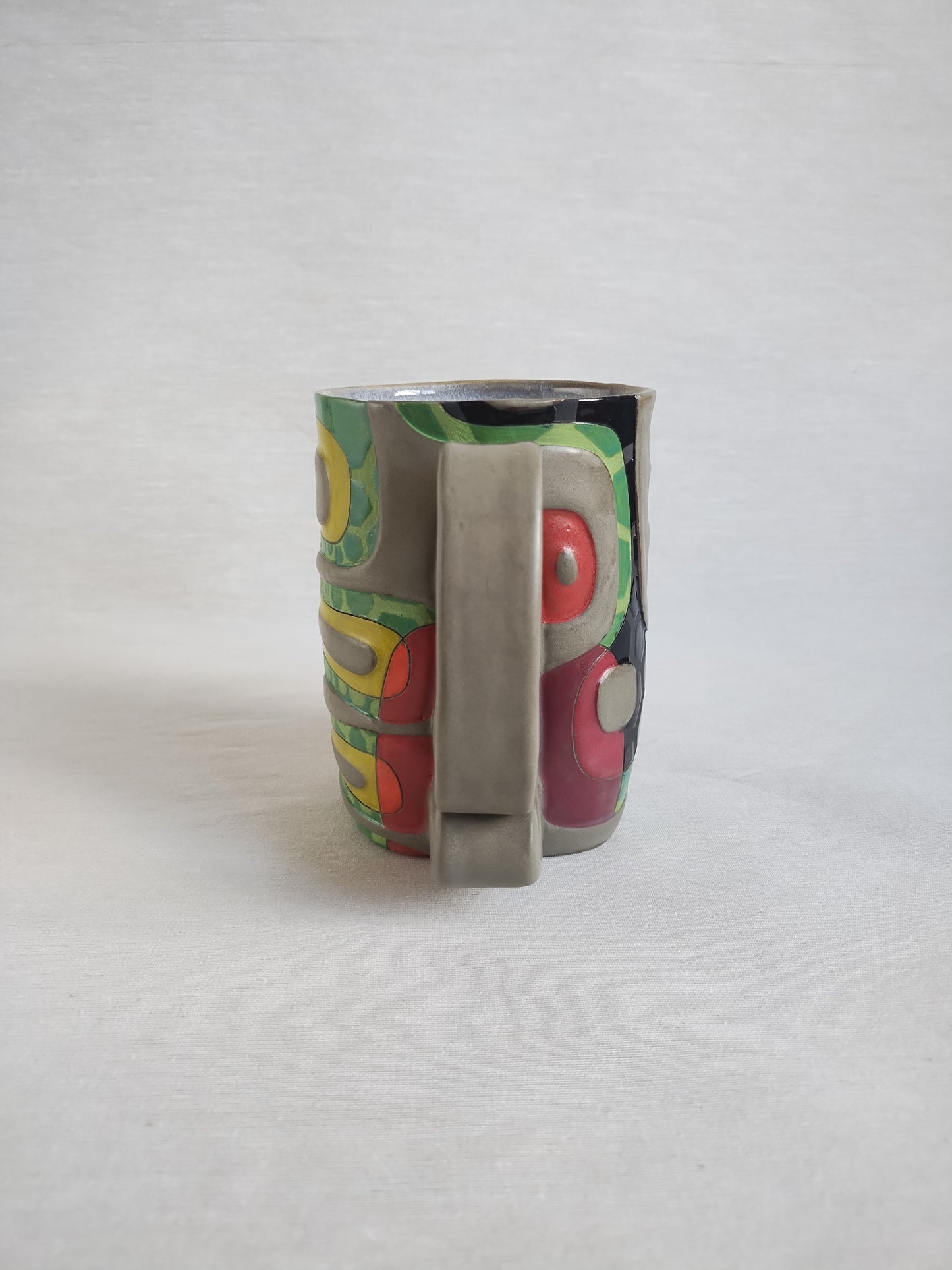 "Snakes in the Grass: Resist!" - fancy butt mug (18oz), warm grey stoneware