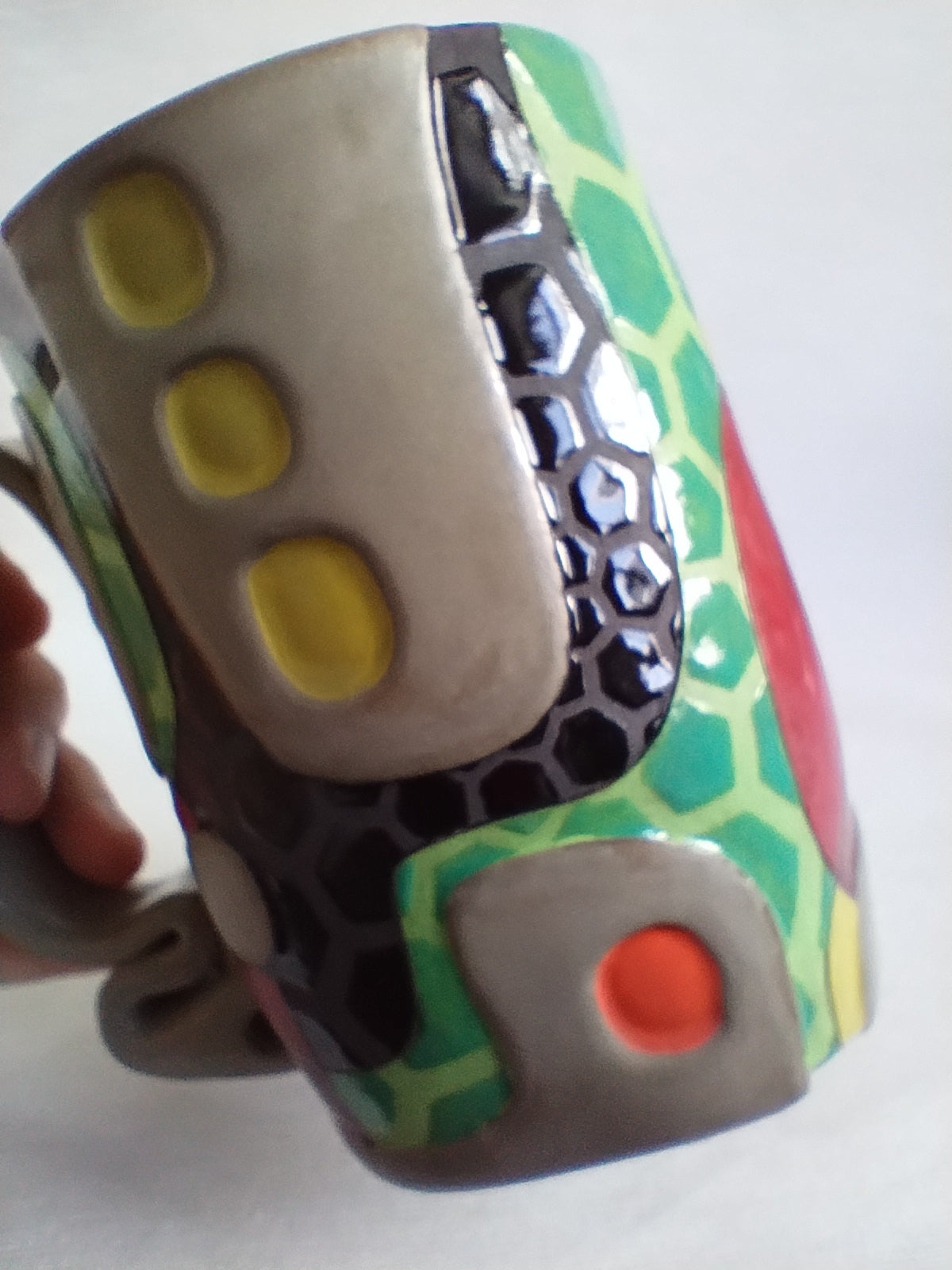 "Snakes in the Grass: Resist!" - fancy butt mug (18oz), warm grey stoneware