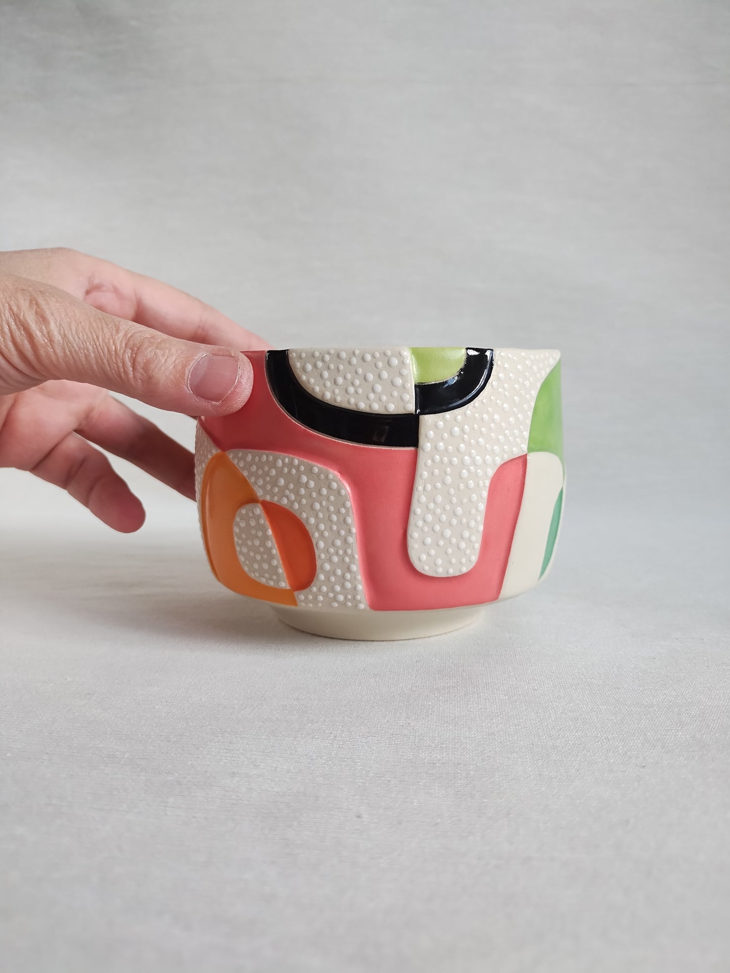 "5D chess: Pearls & jewel tones" bowl