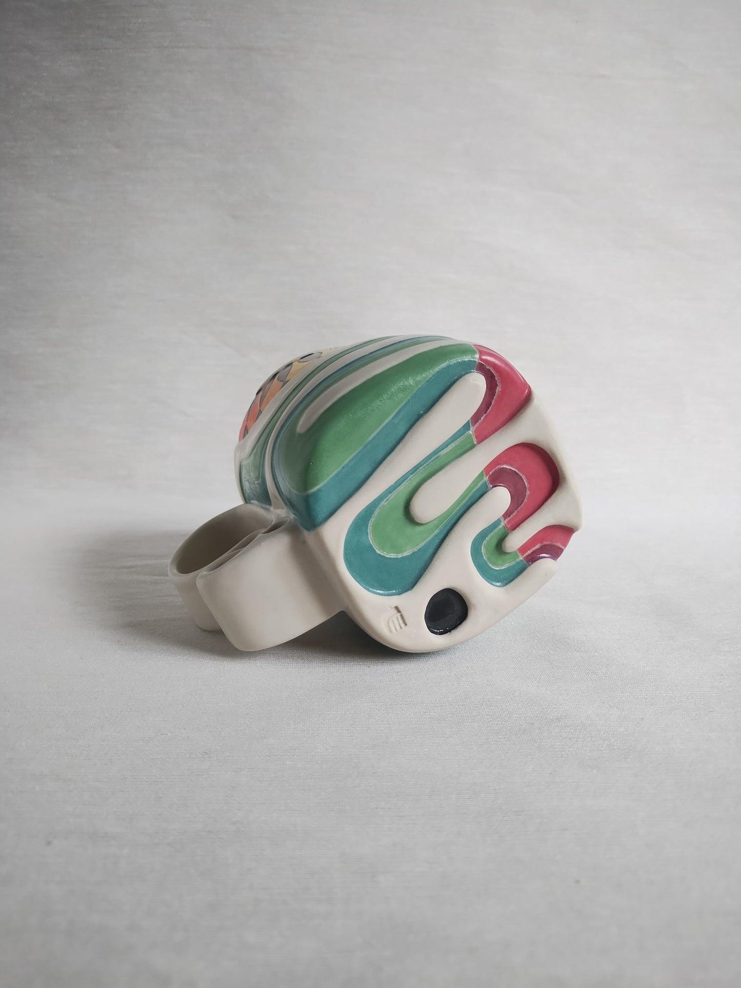 "Rainbow harlequin", fancy butt mug, 16 oz