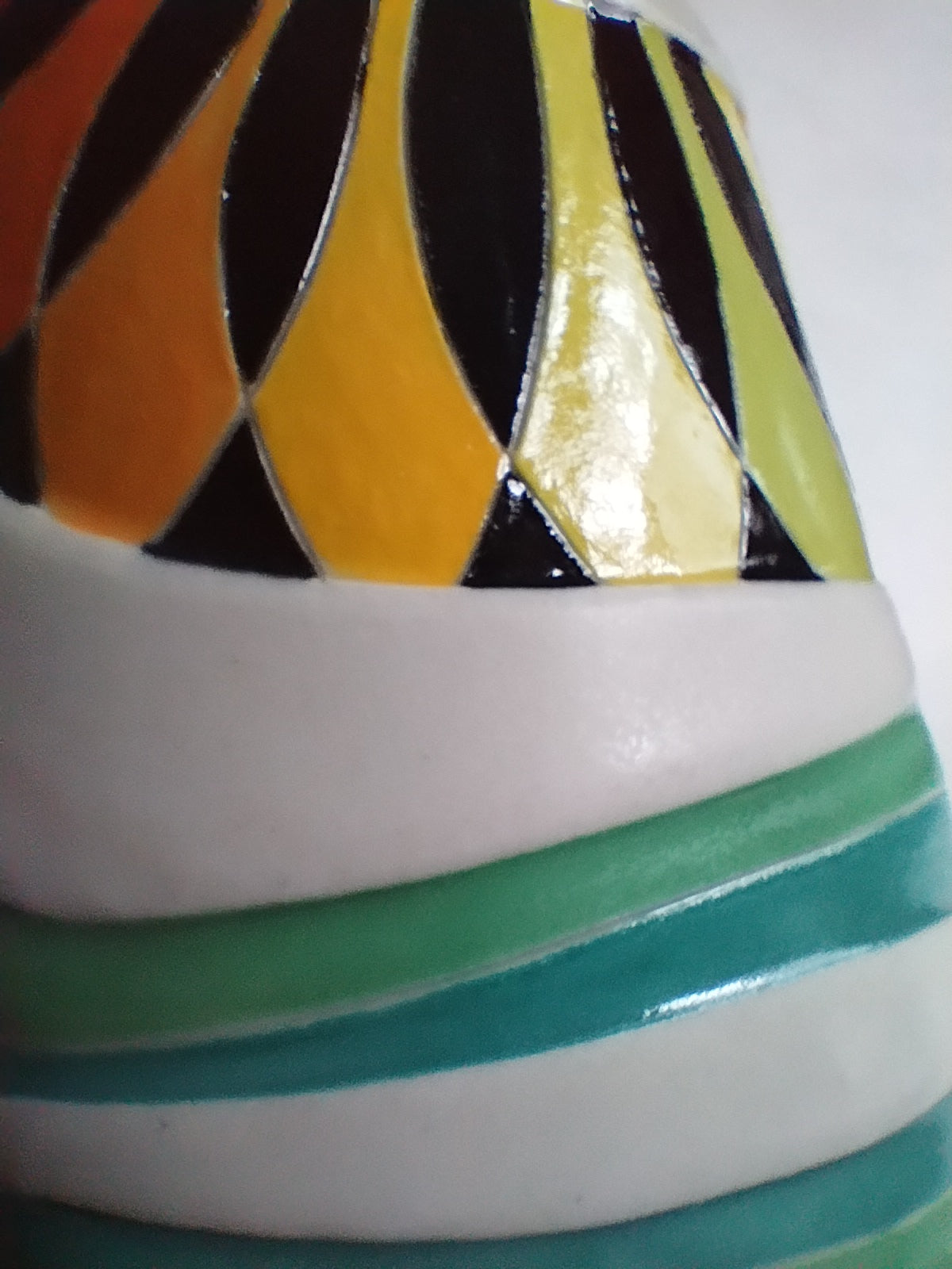 "Rainbow harlequin", fancy butt mug, 16 oz