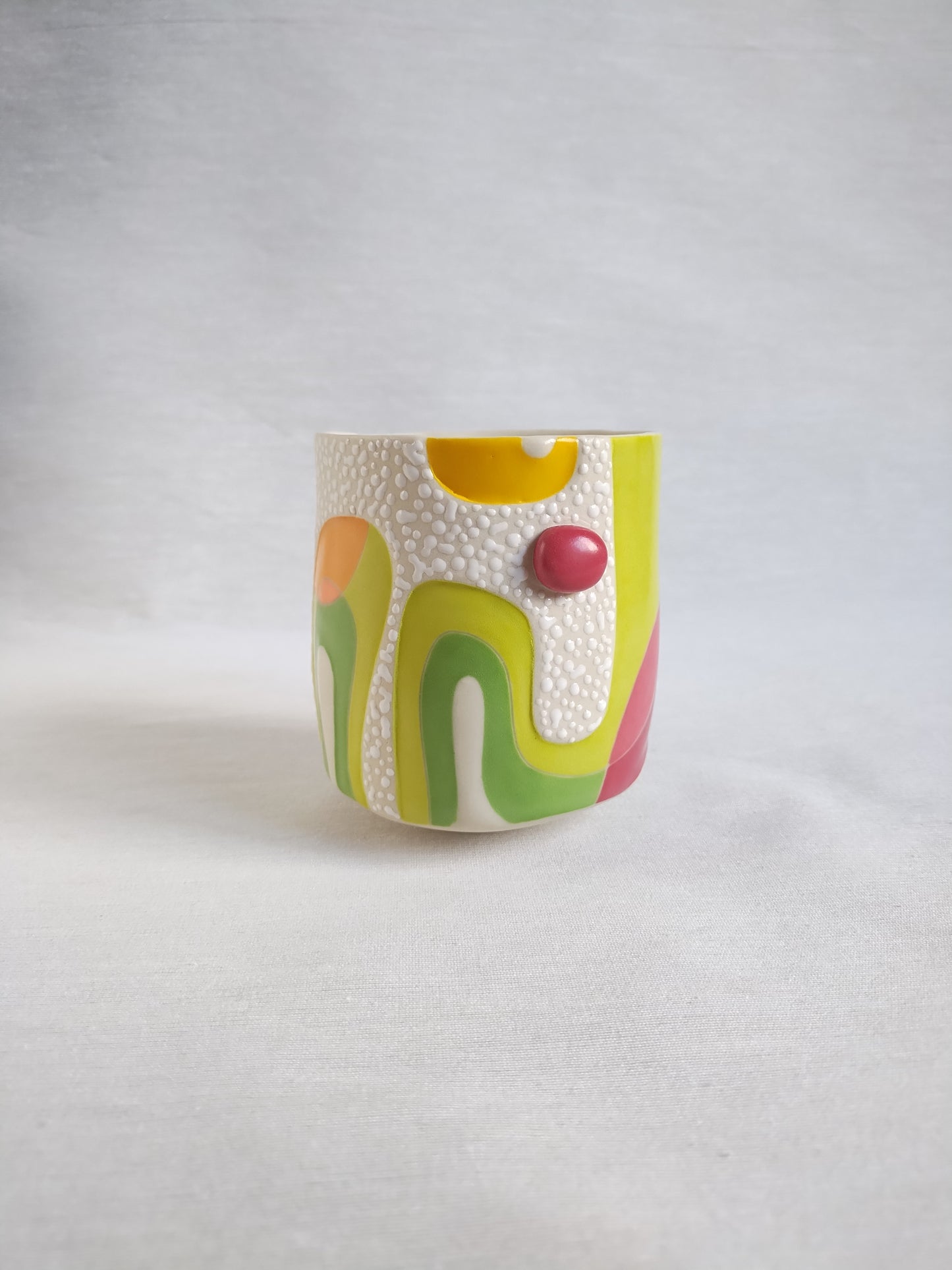 "Snow on the flowers" (second) yunomi (tea cup), 10 oz