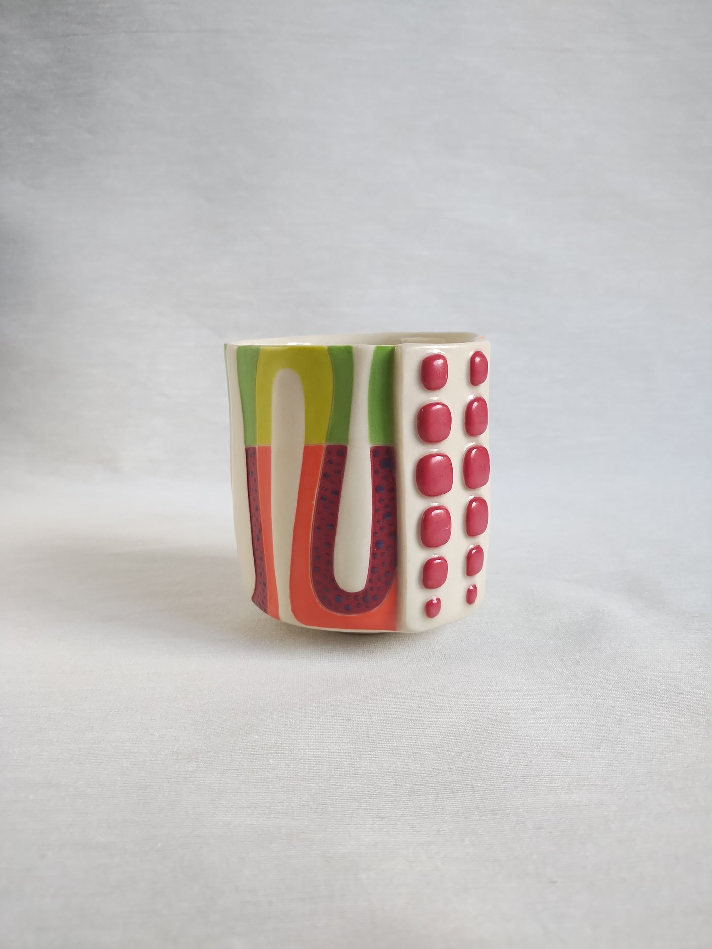 "Snow on the flowers" (second) yunomi (tea cup), 10 oz